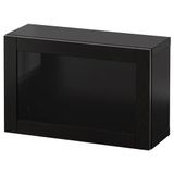 IKEA BESTA duvar dolabı venge-siyah-kahverengi-şeffaf cam - 59429274