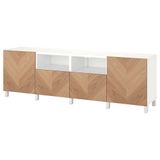 IKEA BESTA tv sehpası beyaz-meşe kaplama - 79435938