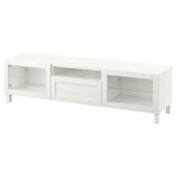 IKEA BESTA tv sehpası beyaz-şeffaf cam - 09329192
