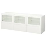 IKEA BESTA tv sehpası beyaz-şeffaf cam - 19194300