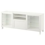 IKEA BESTA tv sehpası beyaz-şeffaf cam - 29400516
