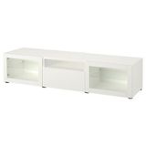 IKEA BESTA tv sehpası beyaz-şeffaf cam - 79329339