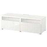 IKEA BESTA tv sehpası parlak cila-beyaz - 79324370