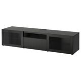 IKEA BESTA tv sehpası venge-siyah-kahverengi-şeffaf cam - 69398917