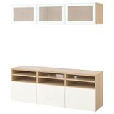 IKEA BESTA tv ünitesi ağartılmış meşe görünümlü-parlak cila-beyaz - 59488800