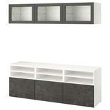 IKEA BESTA tv ünitesi beyaz-koyu gri - 29575295