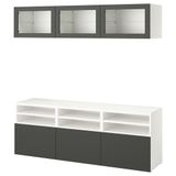IKEA BESTA tv ünitesi beyaz-koyu gri - 39575172