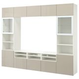 IKEA BESTA tv ünitesi beyaz-parlak cila-bej - 49488805