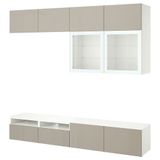 IKEA BESTA tv ünitesi beyaz-parlak cila-bej - 49488810