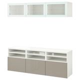IKEA BESTA tv ünitesi beyaz-parlak cila-bej - 69488786