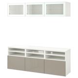 IKEA BESTA tv ünitesi beyaz-parlak cila-bej - 79488795