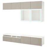 IKEA BESTA tv ünitesi beyaz-parlak cila-bej - 89488808