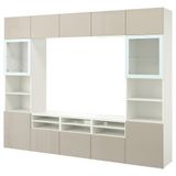 IKEA BESTA tv ünitesi beyaz-parlak cila-bej - 99488803