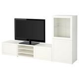 IKEA BESTA tv ünitesi beyaz-şeffaf cam - 39330641