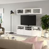 IKEA BESTA tv ünitesi beyaz-şeffaf cam - 49410369
