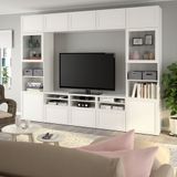 IKEA BESTA tv ünitesi beyaz-şeffaf cam - 49411241
