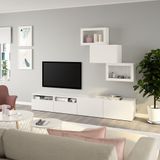 IKEA BESTA tv ünitesi beyaz-şeffaf cam - 79411305