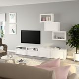 IKEA BESTA tv ünitesi beyaz-şeffaf cam - 89411319