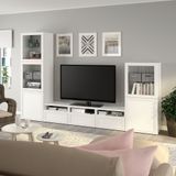 IKEA BESTA tv ünitesi beyaz-şeffaf cam - 99406384
