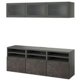 IKEA BESTA tv ünitesi koyu gri-koyu gri taş görünümlü - 59507912