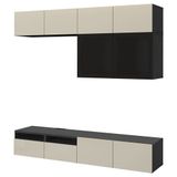 IKEA BESTA tv ünitesi venge-parlak cila-bej-füme cam - 69412211