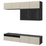 IKEA BESTA tv ünitesi venge-parlak cila-bej-şeffaf cam - 89412234
