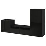 IKEA BESTA tv ünitesi venge-parlak cila-siyah-füme cam - 69190111