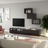 IKEA BESTA tv ünitesi venge-siyah-kahverengi-şeffaf cam - 99411314