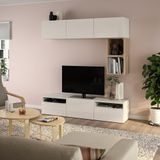 IKEA BESTA/EKET tv ünitesi beyaz-ağartılmış meşe görünümlü - 29476766