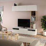 IKEA BESTA/EKET tv ünitesi beyaz-ağartılmış meşe görünümlü - 69476769