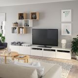 IKEA BESTA/EKET tv ünitesi beyaz-ağartılmış meşe görünümlü - 79437763