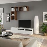 IKEA BESTA/EKET tv ünitesi beyaz-ceviz görünüm - 59490803