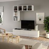 IKEA BESTA/EKET tv ünitesi parlak cila-beyaz - 69476825