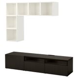 IKEA BESTA/EKET tv ünitesi siyah-beyaz-kahverengi - 49204411