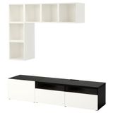IKEA BESTA/EKET tv ünitesi siyah-kahverengi-parlak cila-beyaz - 89204414