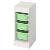 IKEA Beyaz Açık Yeşil Saklama Ünitesi, 34x44x56 cm, Çocuk Odası Oyuncak Dolabı