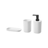 IKEA Beyaz Banyo Sabunluk Seti Plastik Malzeme ile Şık Tasarım ve Kolay Temizlik Özellikli