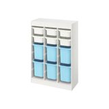 IKEA Beyaz Çocuk Odası Oyuncak Dolabı Saklama Ünitesi, 99x44x94 cm, Açık Mavi