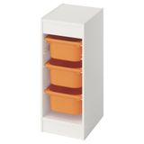 IKEA Beyaz Çok Amaçlı Saklama Ünitesi, 34x44x56 cm, Turuncu, Çocuk Odası Oyuncak Dolabı