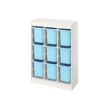 IKEA Beyaz Çok Amaçlı Saklama Ünitesi, 99x44x94 cm, Açık Mavi, Çocuk Odası Oyuncak Dolabı