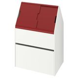 IKEA Beyaz Kırmızı Çocuk Odası Oyuncak Dolabı Saklama Ünitesi 80x55x78 cm