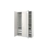 IKEA Beyaz Modern Kapaklı Gardırop, 150x60x236 cm, Ayna Detaylı