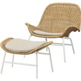 IKEA Beyaz Rahat Berjer Koltuk - Rattan Koltuk ve Puf