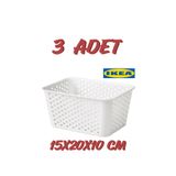 IKEA Beyaz Sepet 15x20x10 cm (3 adet)