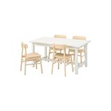 IKEA Beyaz Yemek Masası, Huş Rengi Sandalyeler, Yemek Odası Mobilyası Seti