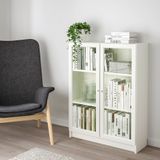 IKEA BILLY cam kapaklı kitaplık beyaz - 09484022