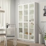 IKEA BILLY cam kapaklı kitaplık beyaz - 69281804