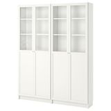 IKEA BILLY cam/panel kapaklı kitaplık beyaz - 39047737