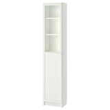 IKEA BILLY cam/panel kapaklı kitaplık beyaz - 39287421