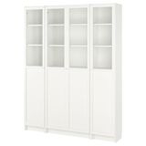 IKEA BILLY cam/panel kapaklı kitaplık beyaz - 39483605